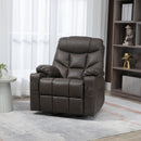 HOMCOM Manual Recliner Chair with Footrest, Cup Holder, Swivel Base, Brown