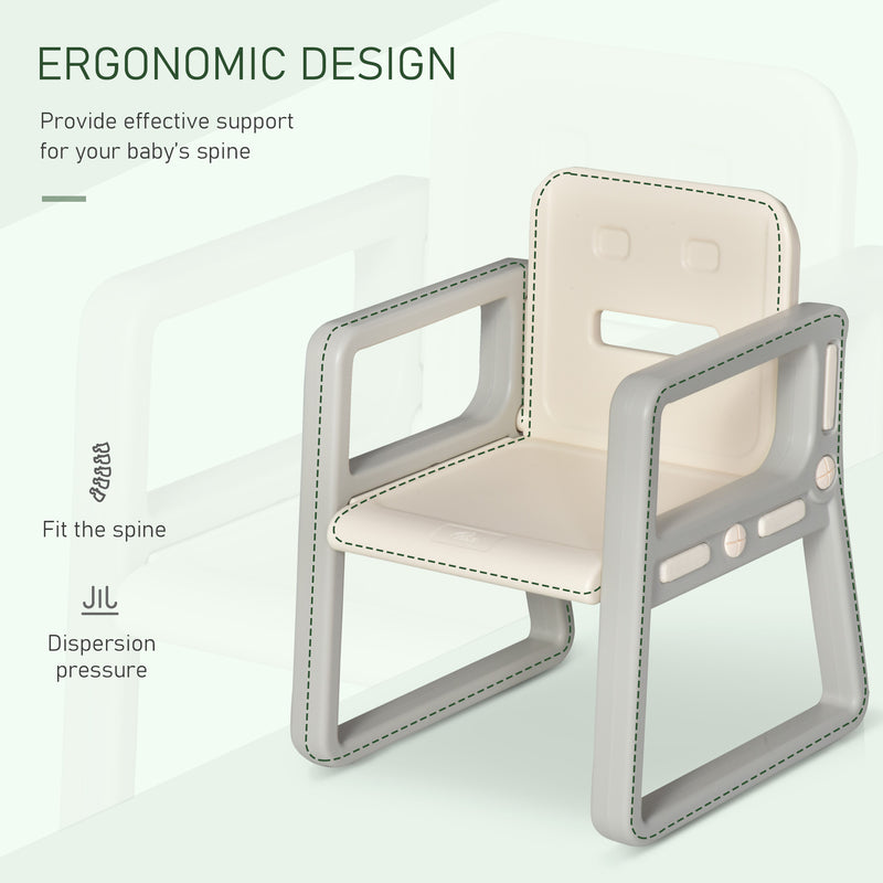 HOMCOM Kids Study Table and Chair Set Drawing Board Writing Desk for Toddlers