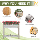Elevated Wooden Planter Garden Grow Box with 2 tiers, 4 Pockets, 81x40x79cm