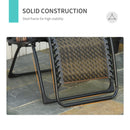 Outsunny Zero Gravity Folding Chair Metal Frame Cup Phone Holder Deck Poolside