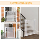 PawHut Pressure Fit Safety Gate for Stairs w/ Auto Close 75-82 cm - White
