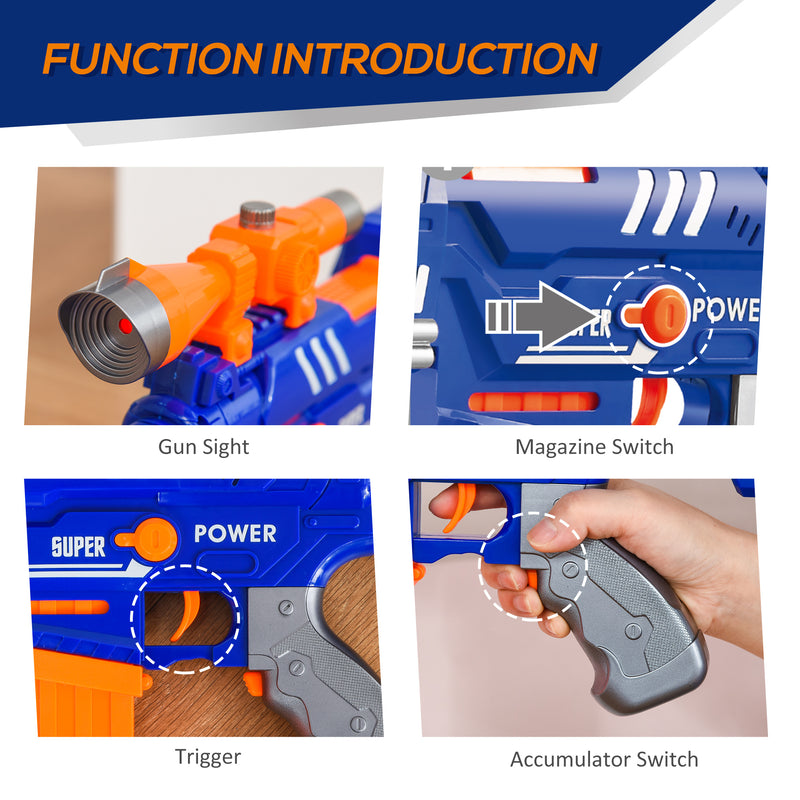 HOMCOM Automatic Foam Blaster Toy Gun Shooter 20 Soft EVA Darts for 8-12 Year