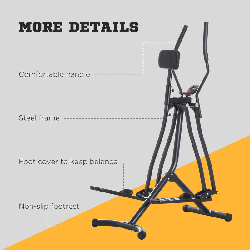 HOMCOM Air Walker Glider Cross Trainer Fitness Machine for Home Gym, Black