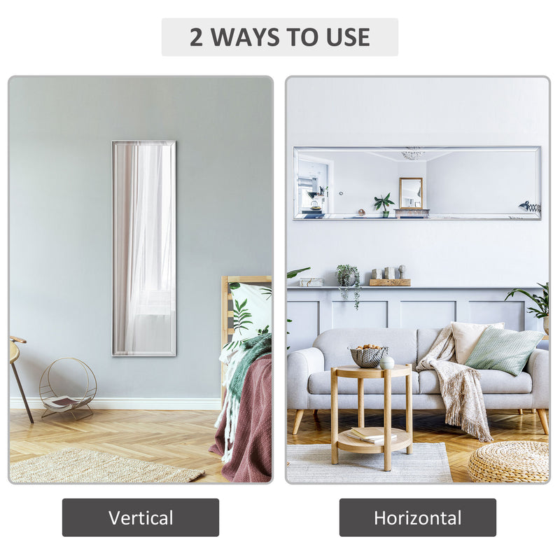 HOMCOM Full Length Mirror Dressing Mirror Wall-Mounted for Bedroom White