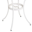 Outsunny 3PCs Garden Bistro Set Cast Aluminium Round Table With 2 Chairs White