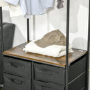 HOMCOM Hanging Clothes Rail Clothes Rack w/ 6 Fabric Drawers for Hallway Bedroom