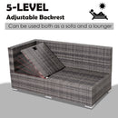 Outsunny Rattan Garden Sofa Set Storage Table Wicker Patio Lounger 4-Seater Grey