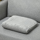 HOMCOM Flannel Fleece Blanket Double Size Throw Blanket for Bed 203x152cm Grey