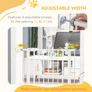 PawHut 74-80cm Adjustable Metal Pet Gate Safety Barrier w/ Auto-Close Door White
