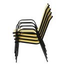 Outsunny Set of 4 Garden Dining Chair Set Outdoor w/ High Back Armrest Beige