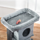 PawHut Cat Tree Activity Centre W/ Scratching Pad, Toy Ball, Cat House - Grey