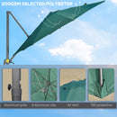 Outsunny 3 x 3(m) Cantilever Parasol Garden Umbrella with Cross Base Green