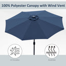 Outsunny 2.7m Garden Parasol Summer Shelter w/ LED Solar Light Crank Tilt Blue