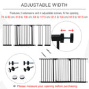 PawHut Adjustable Safety Gate w/ 3 Extensions and Four Adjustable Screws, Black