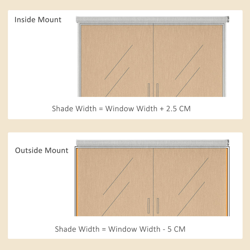 HOMCOM Electric Smart Roller Blinds for Windows with Remote, Brown, 90x180cm