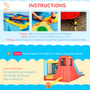 Outsunny 4 in 1 Kids Bouncy Castle W/ Slide Pool Trampoline Climbing Wall Blower