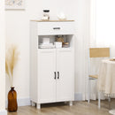 HOMCOM Kitchen Cupboard Storage Cabinet with Drawer, Countertop, White