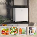 HOMCOM 46L Counter Top Fridge with Chiller Box Mini Fridge for Bedrooms Cream