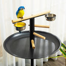 PawHut Metal Bird Table Play Stand, Bird Feeder Station With Wheels Feeding Bowl
