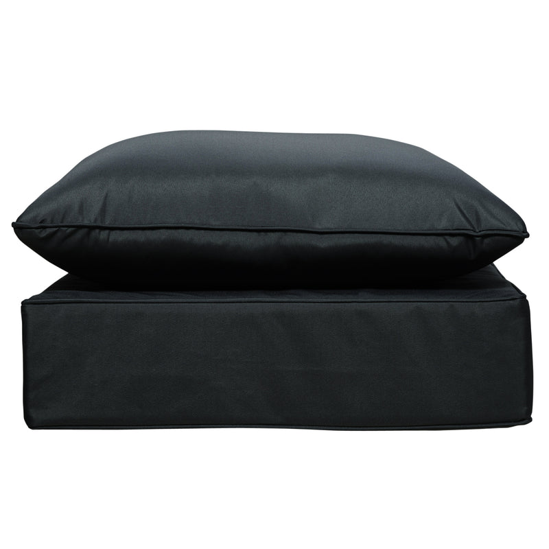 Outsunny Outdoor Seat and Back Cushion Set, Deep Seating Chair Cushion, Black