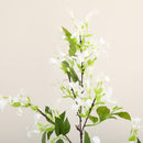 HOMCOM Potted Artificial Plants Honeysuckle Flower for Indoor Outdoor, White