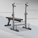 HOMCOM Adjustable Weight Bench Foldable with Barbell Rack and Dip Station