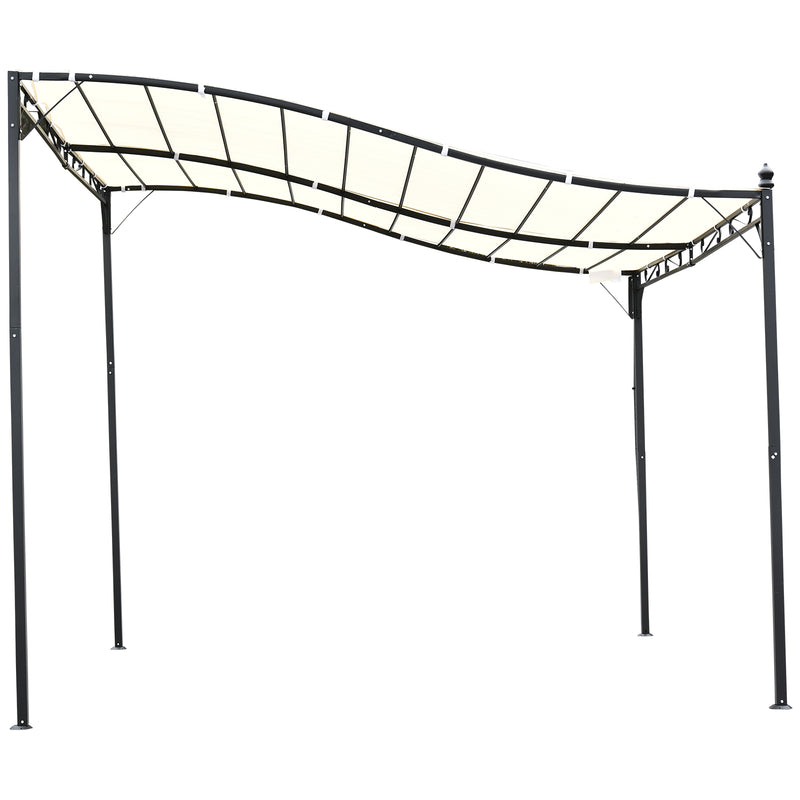 Outsunny 3 x 3M Wall Mounted Awning Free Stand Canopy Shade Garden Porch Pergola