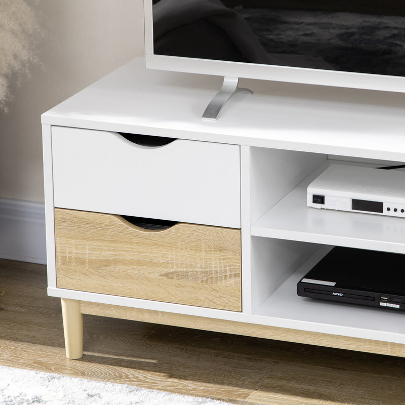 HOMCOM TV Cabinet Stand with 4 Drawers and Storage Shelf for Living Room