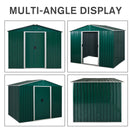 Outsunny 7.7ft x 5.7ft Garden Storage Shed with Double Sliding Door Outdoor Green