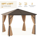 Outsunny 3x3(m) Hardtop Gazebo Outdoor Shelter w/ Steel Roof & Aluminium Frame