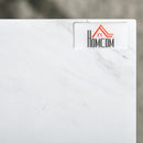 HOMCOM Modern Coffee Table Set of Two w/ Steel Frame Marble-Effect White, Black