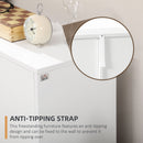 HOMCOM Freestanding Bathroom Cabinet with 4 Drawers and Door Cupboard White