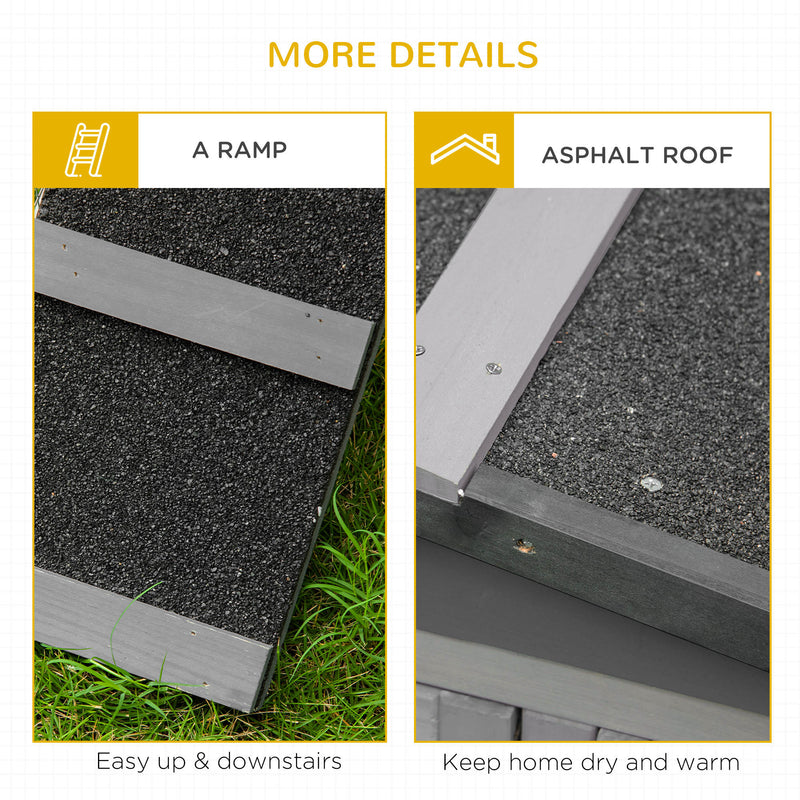 Pawhut Rabbit Hutch Pet House Outdoor Run Design w/ Water-Resistant Paint Ramp