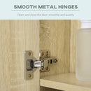 kleankin LED Bathroom Mirror Cabinet Wall-Mounted W/ Adjustable Shelves Natural