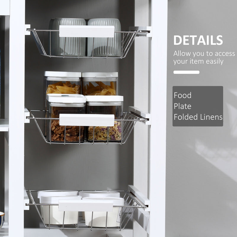 HOMCOM Kitchen Cart Trolley with Spice Racks, Baskets, Drawers for Dining Room