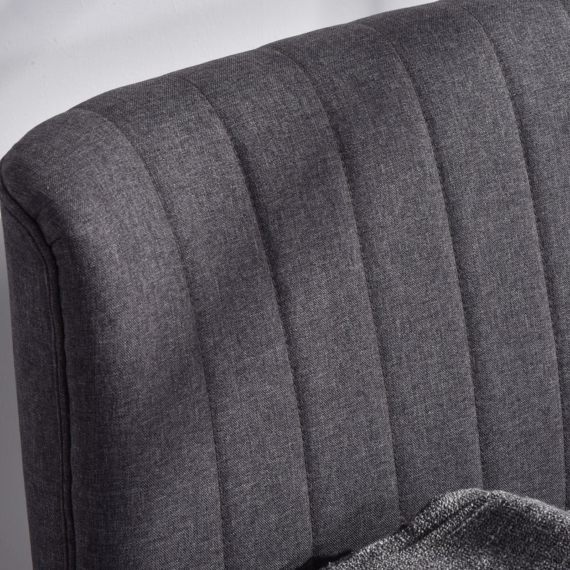 HOMCOM Linen-Feel Double Sofa w/ Wood Frame Padding Back, Dark Grey