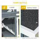 Pawhut Rabbit Hutch   Grey, Black, White