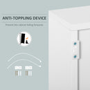 HOMCOM Side Cabinet with 2 Door Cabinet and 2 Drawer for Home Office Grey