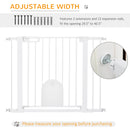 PawHut 75-103 cm Pet Safety Gate Pressure Fit Stair w/ Small Door Double Locking