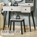 HOMCOM Dressing Table Set with 3 Drawers, Storage shelves and Stool, Grey