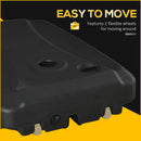 Outsunny 7kg Parasol Base  w/ Wheels Water and Sand, Up to 75kg Black