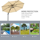 Outsunny 3(m) Garden Banana Parasol Patio Cantilever Hanging Umbrella Beige
