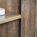 HOMCOM Kitchen Storage Unit Microwave Cart Trolley w/ Cabinet Wheels Shelf Grey