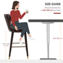 HOMCOM Luxury Bar Stools Set of 2 with Back, PU Leather Upholstery, Brown