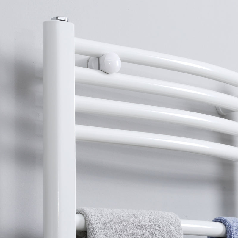 HOMCOM Heated Towel Rail, Hydronic Bathroom Ladder Radiator 600mm x 1200mm White