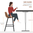 HOMCOM Industrial Bar Stools Set of 2, Bar Chairs with Steel Legs, Brown