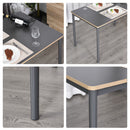 HOMCOM 120cm Minimalistic Dining Table Steel Frame Foot Pads Simple Style Grey