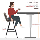 HOMCOM Set Of 2 Bar Stools Vintage Microfiber Cloth Tub Seats Padded Steel Grey