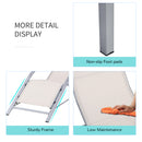 Outsunny 3 Pieces Lounge Chair Set Garden Sunbathing Chair w/ Table Cream