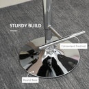 HOMCOM Adjustable Bar Stools Set of 2, Swivel Bar Chairs w/ Back Footrest, Grey